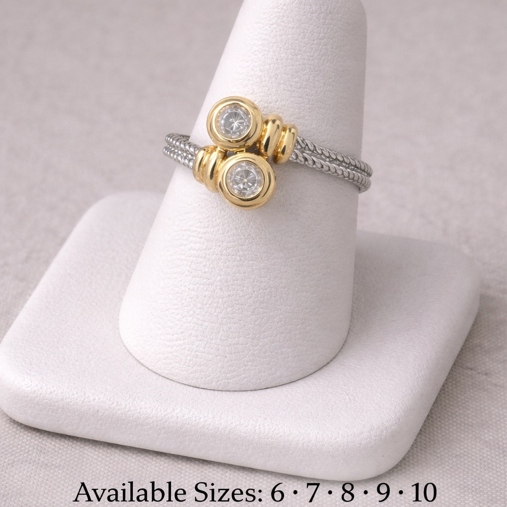 Elegant Gold and Silver Women's Ring
